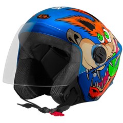 Capacete Protork Liberty New Three Coyote Aberto - Azul 58