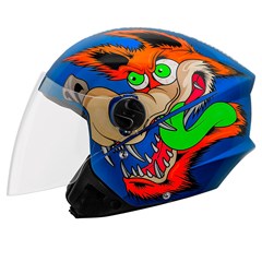 Capacete Protork Liberty New Three Coyote Aberto - Azul 58