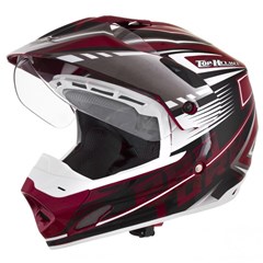 Capacete Protork Cross Th1 Vision Adventure - Vermelho/Branco 58