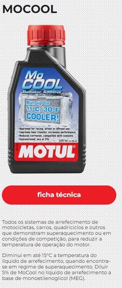 Aditivo Mocool (Fluido De Arrefecimento Radiador) Moto ( 500ml ) - Motul