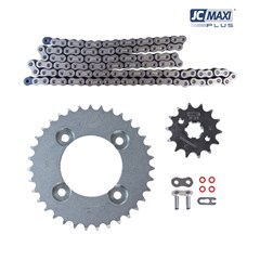 Kit Tracao (Transmissao) Honda Pop 100 2007 A 2014 Coroa/Pinhao/Corrente (35d/14d/428uo/106l) (1045) Com Retentor - Jc Maxi