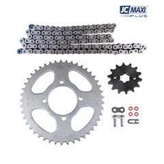 Kit Tracao (Transmissao) Yamaha Ybr 125 Factor 2008 A 2013 Coroa/Pinhao/Corrente (45d/14d/428uo/118l) (1045) Com Retentor - Jc Maxi