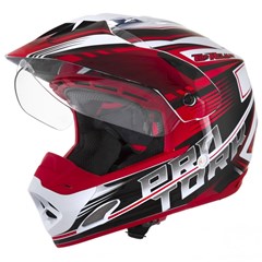 Capacete Protork Cross Th1 Vision Adventure - Branco/Vermelho 58