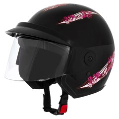 Capacete Mixs Up Aberto For Girls - Preto 56