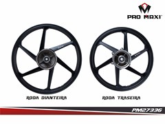 Roda Honda Nxr Bros 125/150/160 Ks/Es 6 Palitos Cyclone Preta (Par) - Pro Maxi
