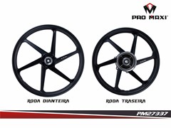 Roda Honda Nxr Bros 150/160 Esd (Disco Diant) 6 Palitos Cyclone Preta (Par) - Pro Maxi