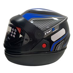 Capacete Fw3 Automatic Fechado - Preto/Azul 58