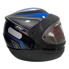 Capacete Fw3 Automatic Fechado - Preto/Azul 58