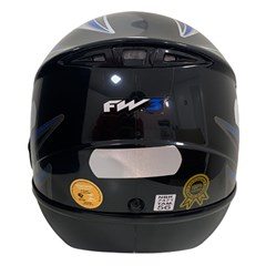 Capacete Fw3 Automatic Fechado - Preto/Azul 58