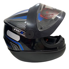 Capacete Fw3 Automatic Fechado - Preto/Azul 58