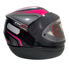 Capacete Fw3 Automatic Fechado - Preto/Rosa 58