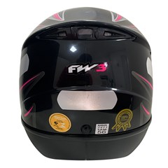 Capacete Fw3 Automatic Fechado - Preto/Rosa 58