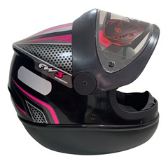 Capacete Fw3 Automatic Fechado - Preto/Rosa 58