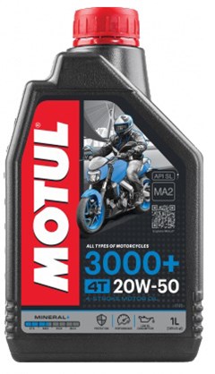 Oleo Motor Moto 3000+ 4t 20w50 Mineral Sj (Litro) - Motul