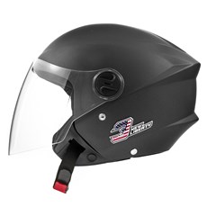 Capacete Protork Liberty New Three Elite Aberto - Matte Black Fosco 60