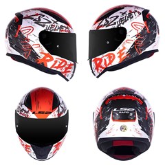 Capacete Ls2 Rapid Ff353 Naughty White/Red 58