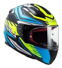 Capacete Ls2 Rapid Ff353 Gale Matte Black/Blue/Yellow 58