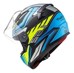 Capacete Ls2 Rapid Ff353 Gale Matte Black/Blue/Yellow 58