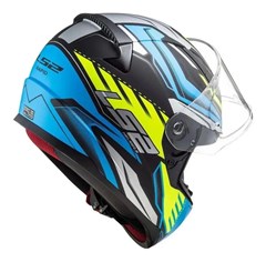 Capacete Ls2 Rapid Ff353 Gale Matte Black/Blue/Yellow 58