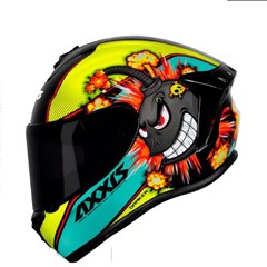 Capacete Axxis Draken Bomb Gloss Fechado - Black/Yellow - 58