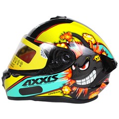 Capacete Axxis Draken Bomb Gloss Fechado - Black/Yellow - 58