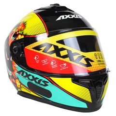 Capacete Axxis Draken Bomb Gloss Fechado - Black/Yellow - 58