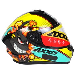 Capacete Axxis Draken Bomb Gloss Fechado - Black/Yellow - 58