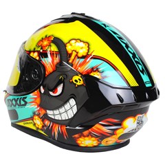 Capacete Axxis Draken Bomb Gloss Fechado - Black/Yellow - 58