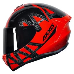 Capacete Axxis Draken Dekers Gloss Fechado - Red/Black - 60