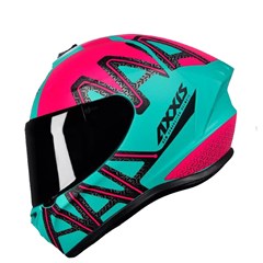 Capacete Axxis Draken Dekers Matte Fechado - Tifany/Pink - 60