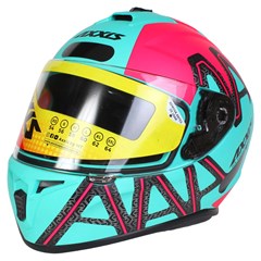 Capacete Axxis Draken Dekers Matte Fechado - Tifany/Pink - 60