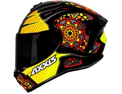 Capacete Axxis Draken Mystic Gloss Fechado - Black/Yellow - 58