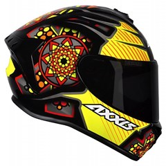 Capacete Axxis Draken Mystic Gloss Fechado - Black/Yellow - 58