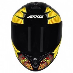 Capacete Axxis Draken Mystic Gloss Fechado - Black/Yellow - 58