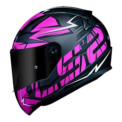 Capacete Ls2 Rapid Ff353 Cromo Matte Black/Pink 56