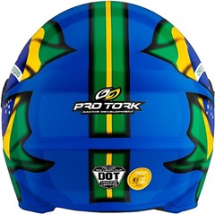 Capacete Protork R8 Patriota Brasil Fechado - Azul/Verde 60