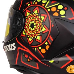 Capacete Axxis Draken Mystic Matte Fechado - Black/Red/Yellow - 58