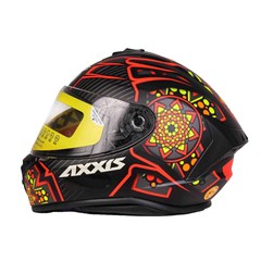 Capacete Axxis Draken Mystic Matte Fechado - Black/Red/Yellow - 58