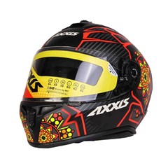 Capacete Axxis Draken Mystic Matte Fechado - Black/Red/Yellow - 58