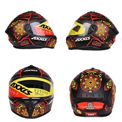 Capacete Axxis Draken Mystic Matte Fechado - Black/Red/Yellow - 60