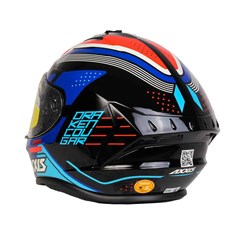 Capacete Axxis Draken Cougar Gloss Fechado - Black/Blue/Red - 60