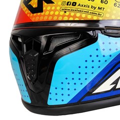 Capacete Axxis Draken Cougar Gloss Fechado - Black/Blue/Red - 60