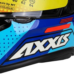 Capacete Axxis Draken Cougar Gloss Fechado - Black/Blue/Red - 60