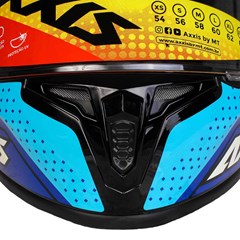 Capacete Axxis Draken Cougar Gloss Fechado - Black/Blue/Red - 60