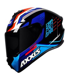 Capacete Axxis Draken Cougar Gloss Fechado - Black/Blue/Red - 60