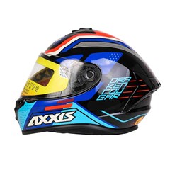 Capacete Axxis Draken Cougar Gloss Fechado - Black/Blue/Red - 60