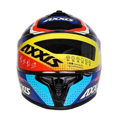 Capacete Axxis Draken Cougar Gloss Fechado - Black/Blue/Red - 60