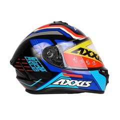 Capacete Axxis Draken Cougar Gloss Fechado - Black/Blue/Red - 60