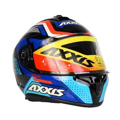 Capacete Axxis Draken Cougar Gloss Fechado - Black/Blue/Red - 60