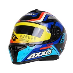 Capacete Axxis Draken Cougar Gloss Fechado - Black/Blue/Red - 60